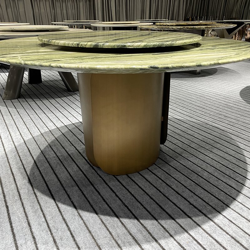 Golden Marble Round Dining table Living room Furniture Kitchen Dining Table Set