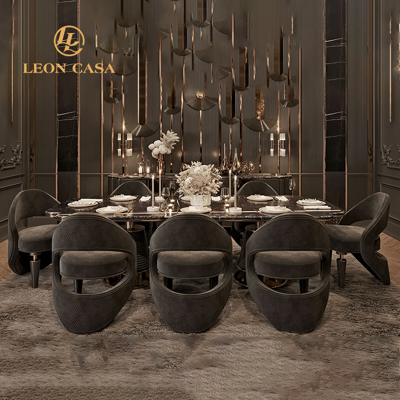 Hot Sale Manufacture Classical Design Dining Room Furniture Dining Table 8 Seater Luxury Marble Custom Dining Tables