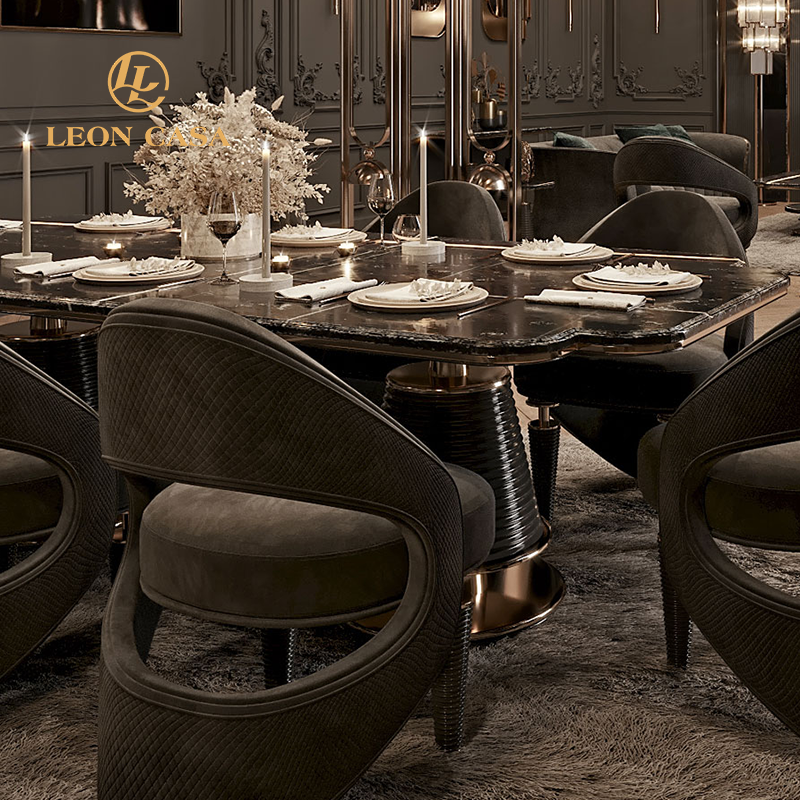 Hot Sale Manufacture Classical Design Dining Room Furniture Dining Table 8 Seater Luxury Marble Custom Dining Tables