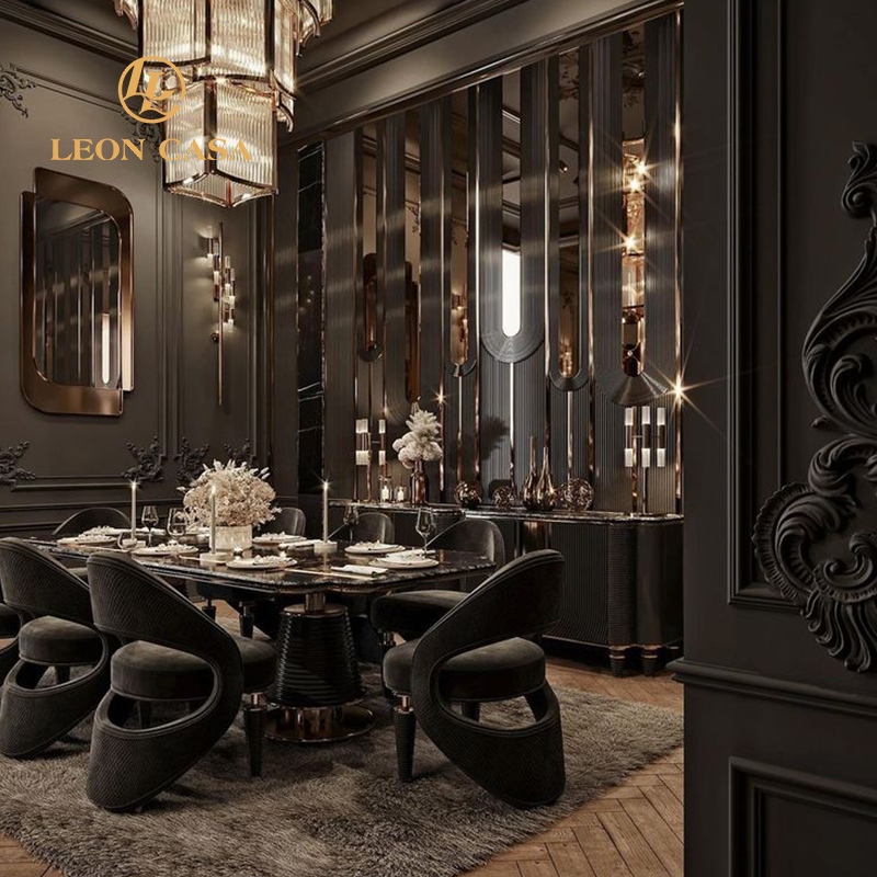 Hot Sale Manufacture Classical Design Dining Room Furniture Dining Table 8 Seater Luxury Marble Custom Dining Tables