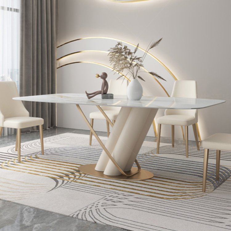 Furniture modern Fancy chrome dining table room brown and orange leather dining table colorful leather chair with dining table