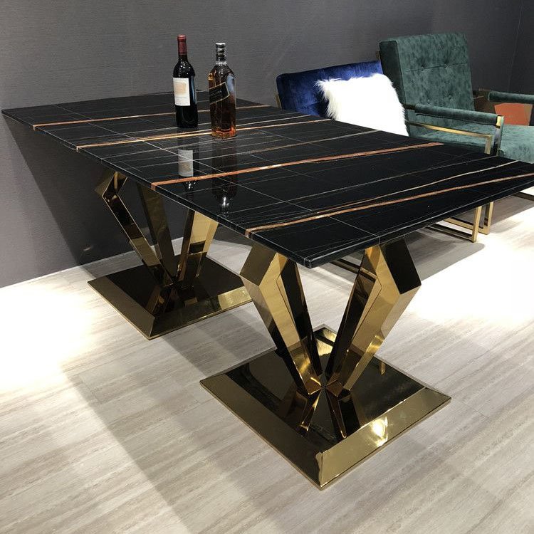 Factory High Quality Cadeira De Jantar Chair Luxury Design Home Furniture Real Leather 4 Dining Chairs Dining Table Set