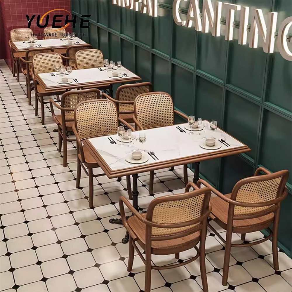 hot sale Low price restaurant furniture chair coffee table dining tables chairs rattan table sillas de comedor lounge
