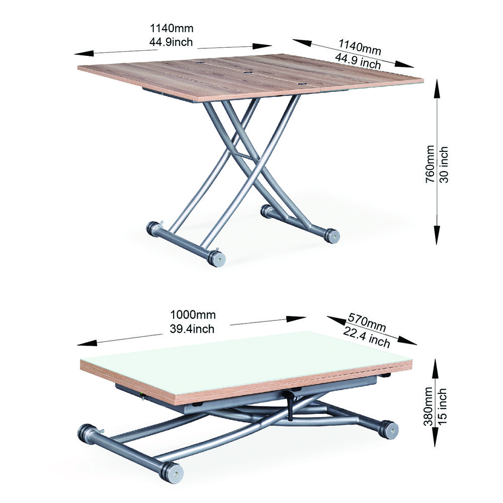 home space saving furniture folding glass dining table transforming extendable coffee table