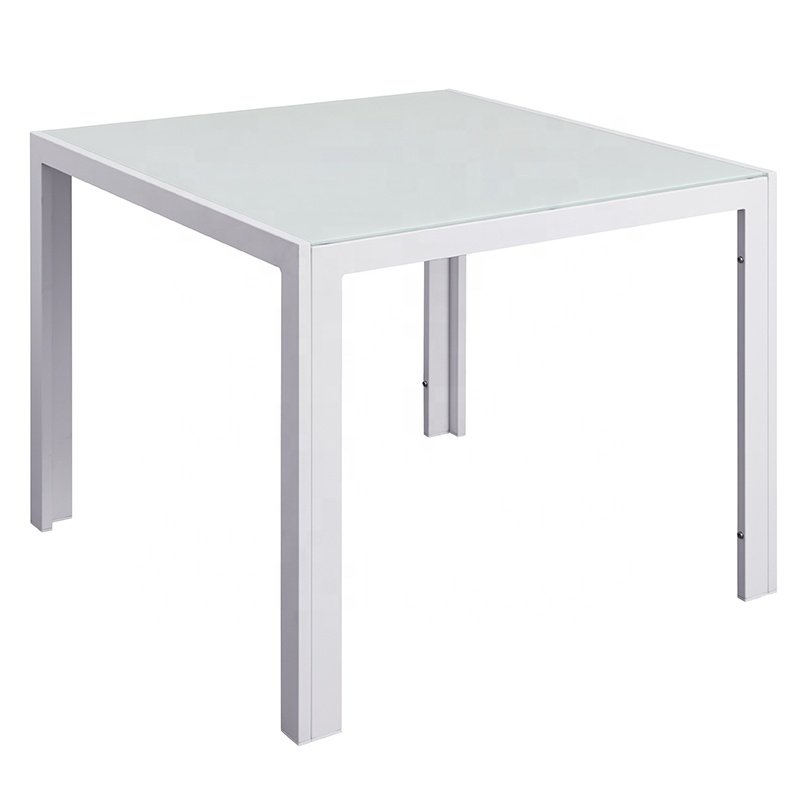 White Modern Patio Restaurant 5 Piece Furniture Dining Set aluminum Outdoor Porch Garden Cafe Table and Chairs
