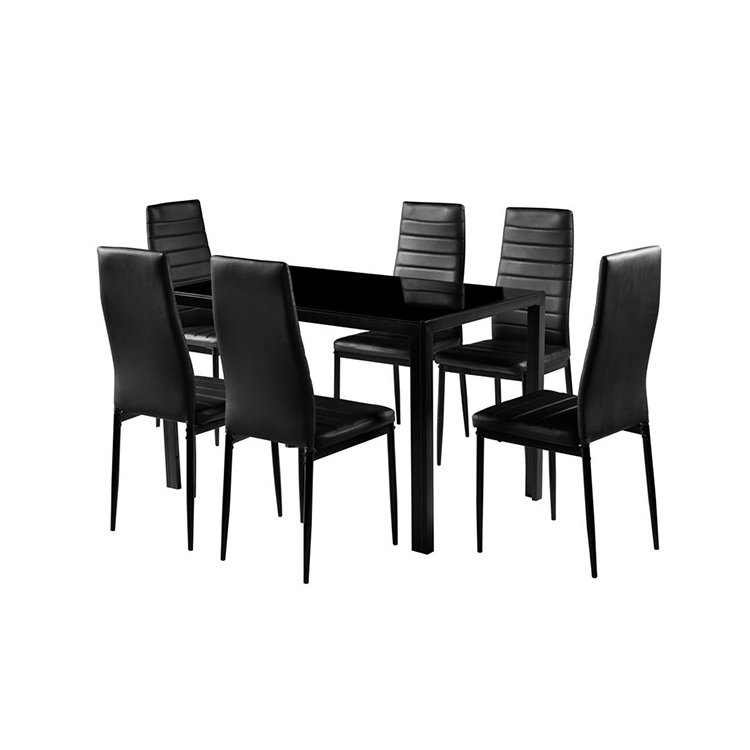 Tempered Glass Dining Table Set Chairs Seats Low Price Furniture For Dining Room Hotel Restaurant