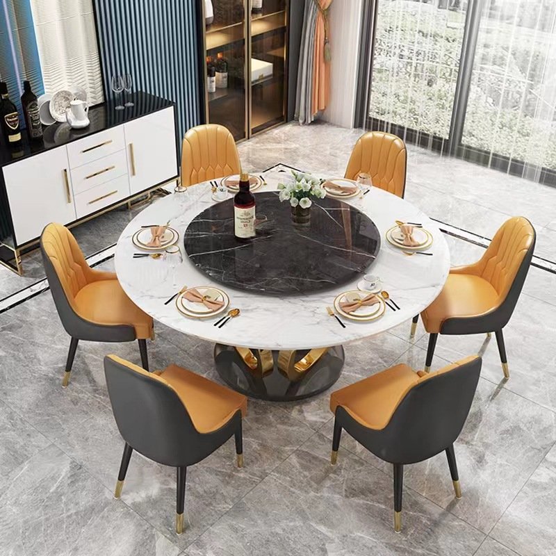 Marble Round Dining Table Leisure High Quality Black Home Furniture 1 Piece Modern Contemporary Kitchen Table Stone / Marble