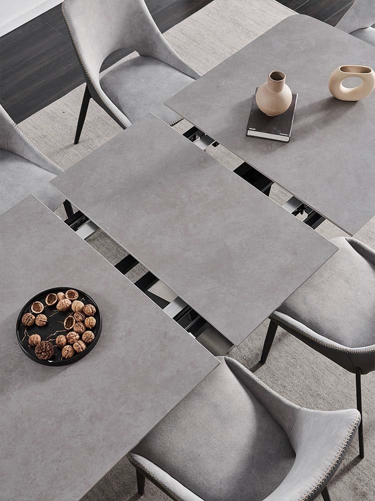 Luxury Modern Square Rectangle Expandable Marble Dining Table Sets Nordic Design Sintered Stone Top 8 10 Chairs For Dining Room