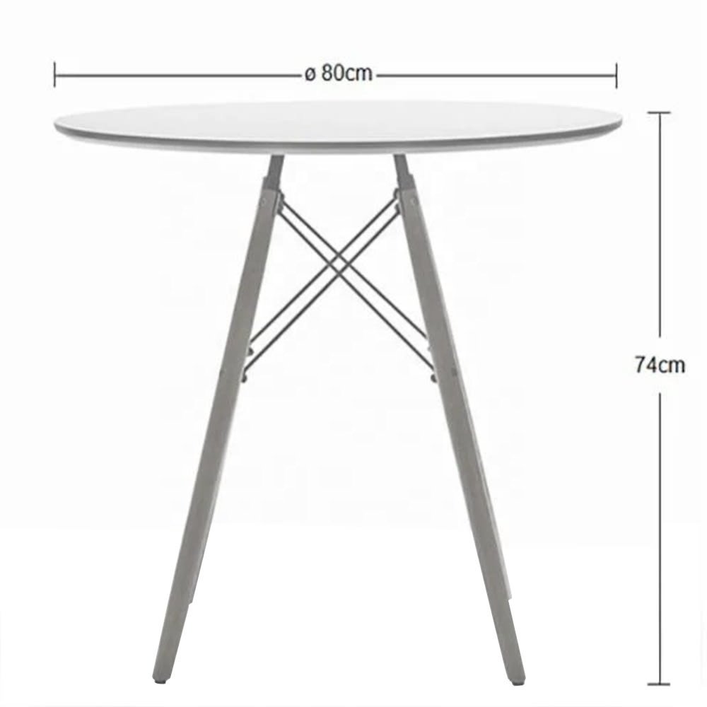 Cafe Living Room MFD round Dining Table Mesa Tower Redonda 80 cm Tensores