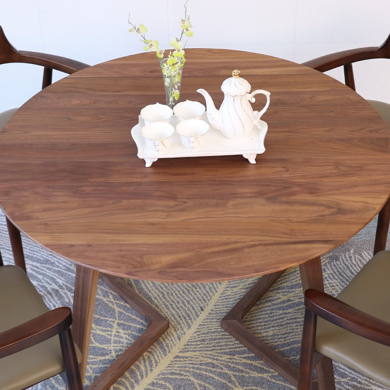 Wood Tables Wooden Furniture Round Dining Tables Hot Selling High Quality Solid Wood Coffee Home Restaurant Dining Set Modern
