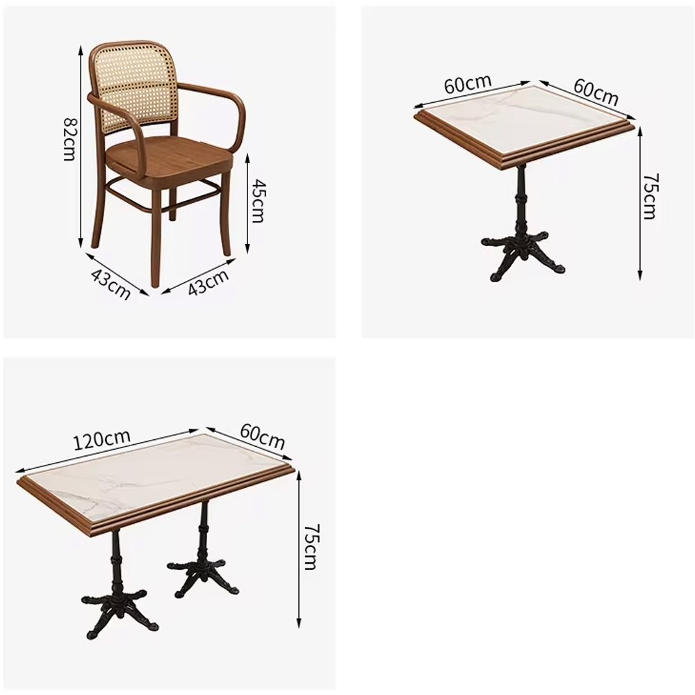 Defaico Dining Tables and Chairs Furniture Marble Wooden High Quality Table for Cafe Restaurant