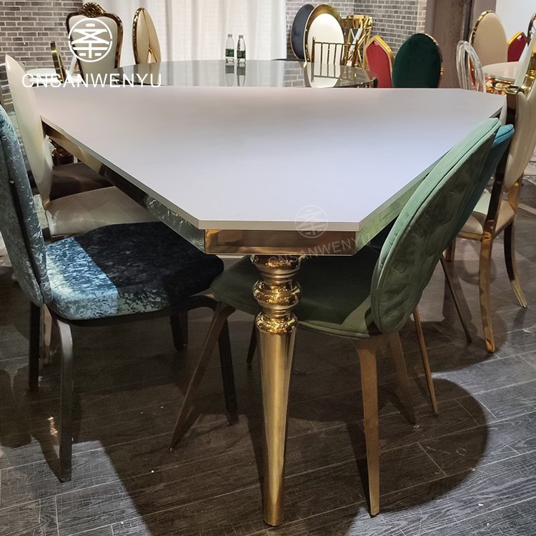 latest wedding furniture wedding event dining table hotel furniture stainless steel metal base round square tables