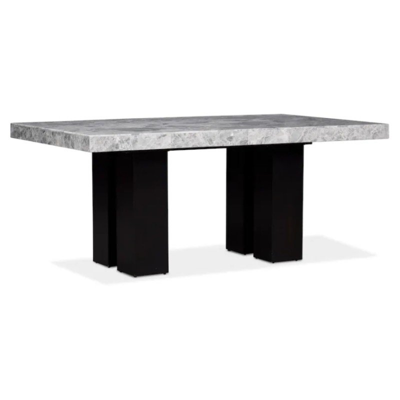 SHIHUI Customized Home Furniture Design Gray Marble Tabletop Marble Top Dining Table With Metal Base Modern Royal Dining Set