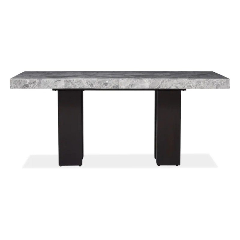 SHIHUI Customized Home Furniture Design Gray Marble Tabletop Marble Top Dining Table With Metal Base Modern Royal Dining Set