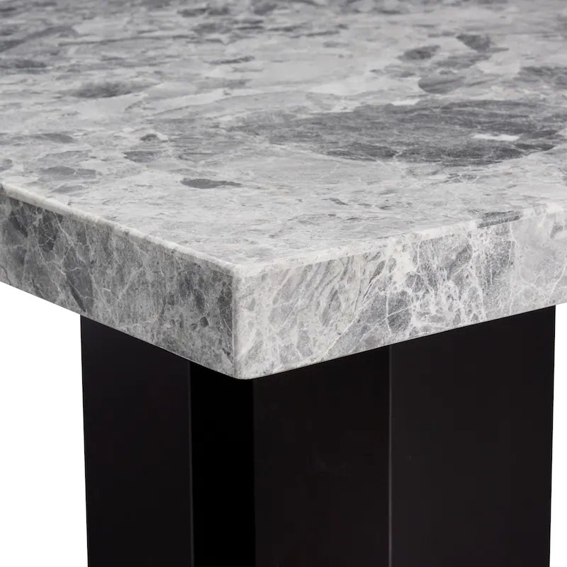 SHIHUI Customized Home Furniture Design Gray Marble Tabletop Marble Top Dining Table With Metal Base Modern Royal Dining Set