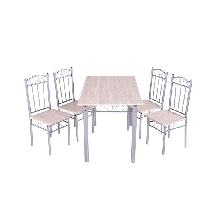 Wholesale supplier modern popular style indoor home dinging room furniture mdf+pvc table and 4 seater chair set