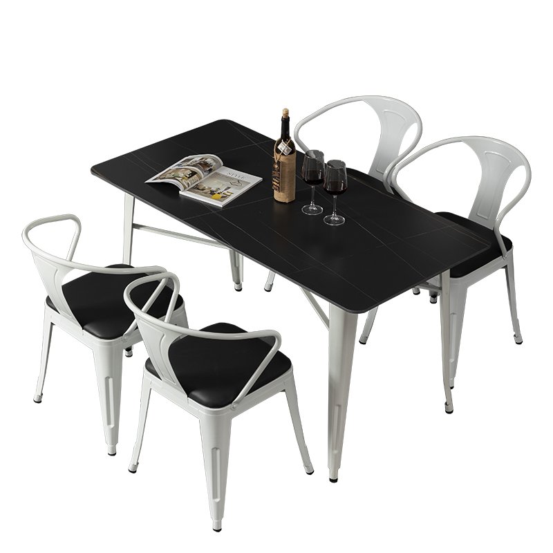 American iron rock plate dining table and chair combination restaurant tea shop cafe music pub bar leisure table chair