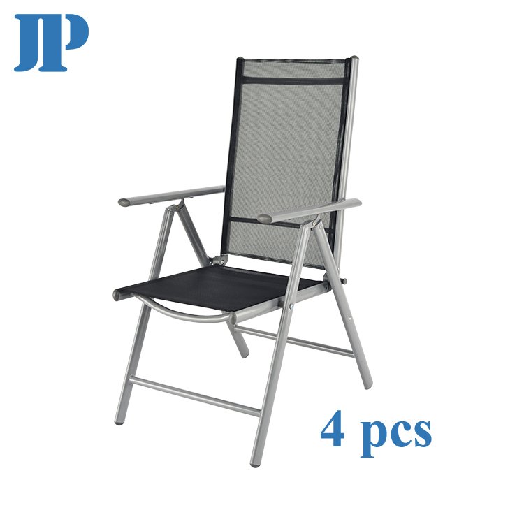 6-Seater Teslin Folding Steel Outdoor Dining Table Chair Set Aluminum Glass Garden Patio Courtyard Park School Gym Hotel Use