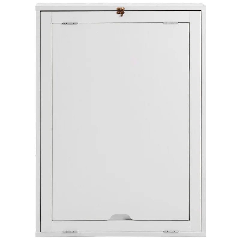 Wall-mounted white multifunctional folding table with storage function