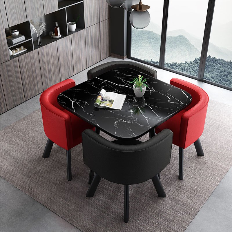 Hotel Comedores Modernos Table And 4 Chair Dinning Mesas Para Restaurant Furniture Marble Square Dining Table Set