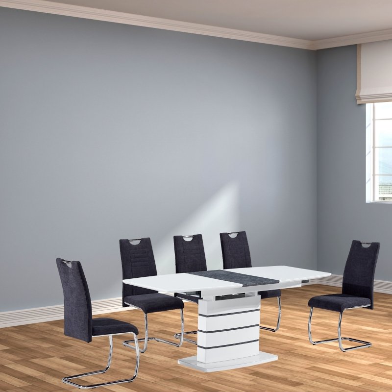 Hot Sale MDF Butterfly Extension High Gloss Luxury Dining Table in Dining Room Furniture
