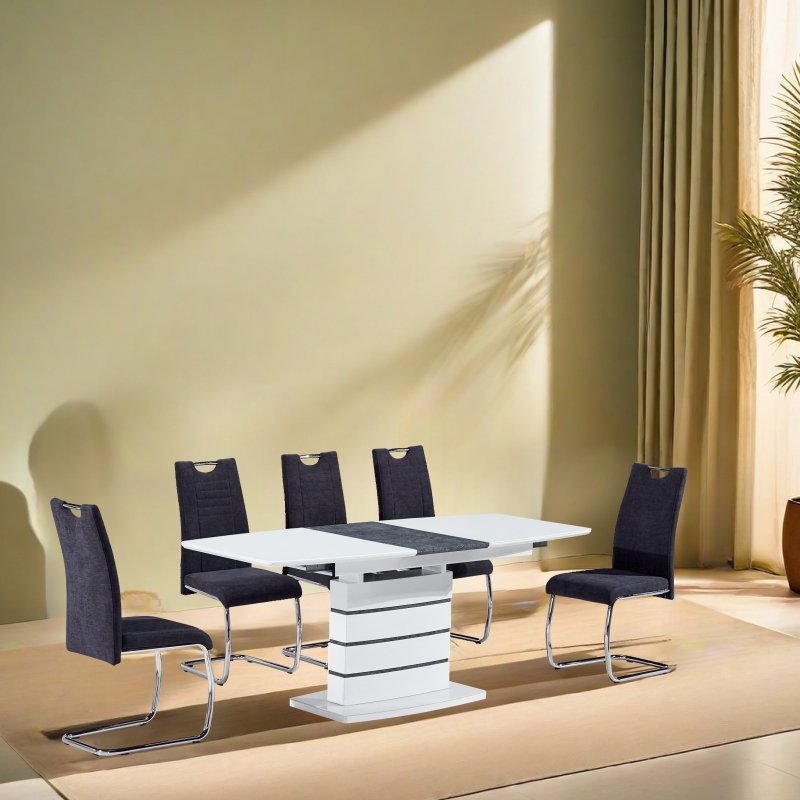 Hot Sale MDF Butterfly Extension High Gloss Luxury Dining Table in Dining Room Furniture