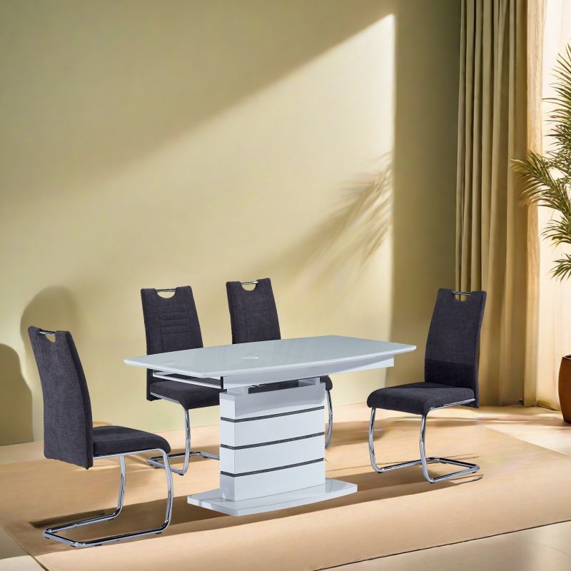 Hot Sale MDF Butterfly Extension High Gloss Luxury Dining Table in Dining Room Furniture