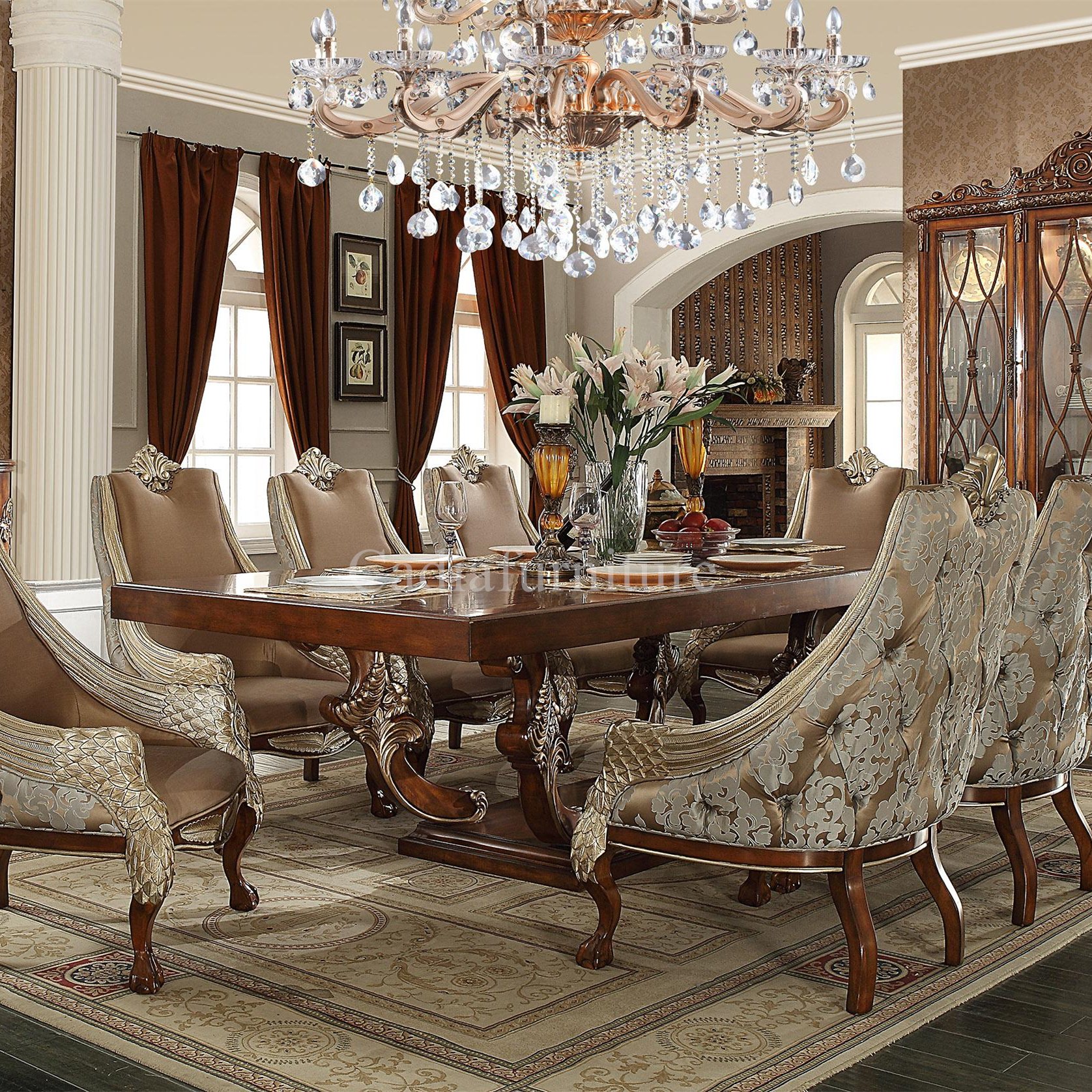 French design dining room Furniture Rectangle dining table for 8 chairs luxury dining room Furniture sets