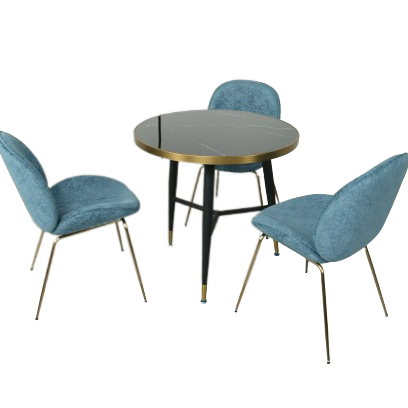 Luxury Restaurant Furniture Dining Marble Round Table with Chairs Coffee Shop Furniture Cafe Tables and Chairs Set