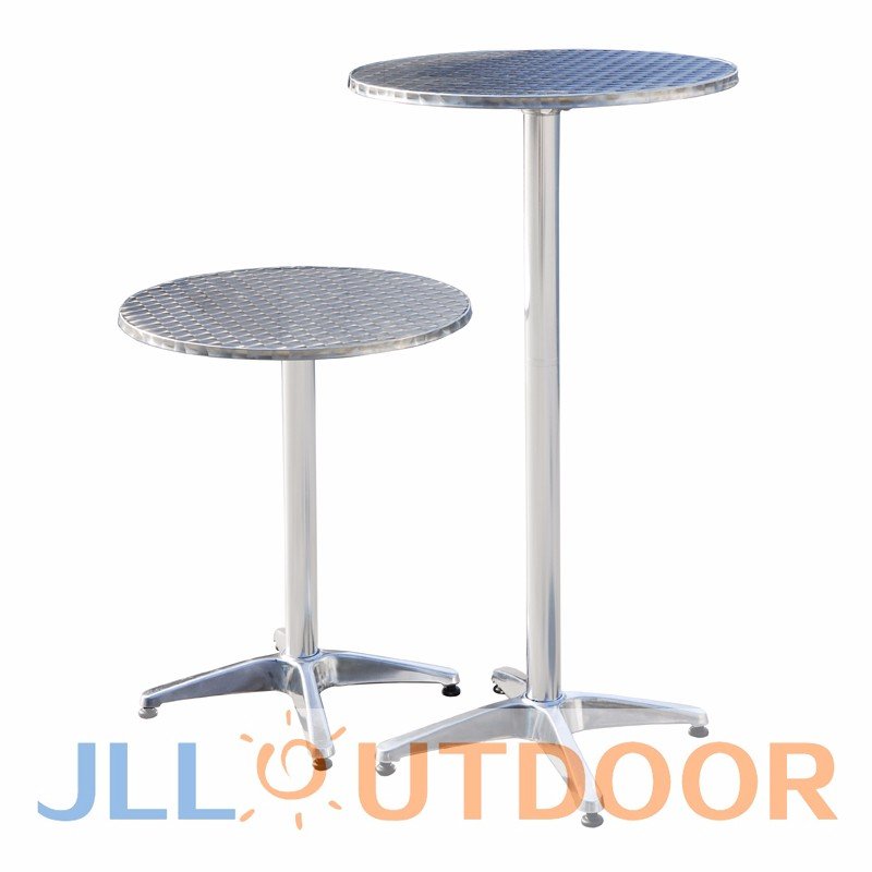 outdoor aluminum stainless steel metal bar table