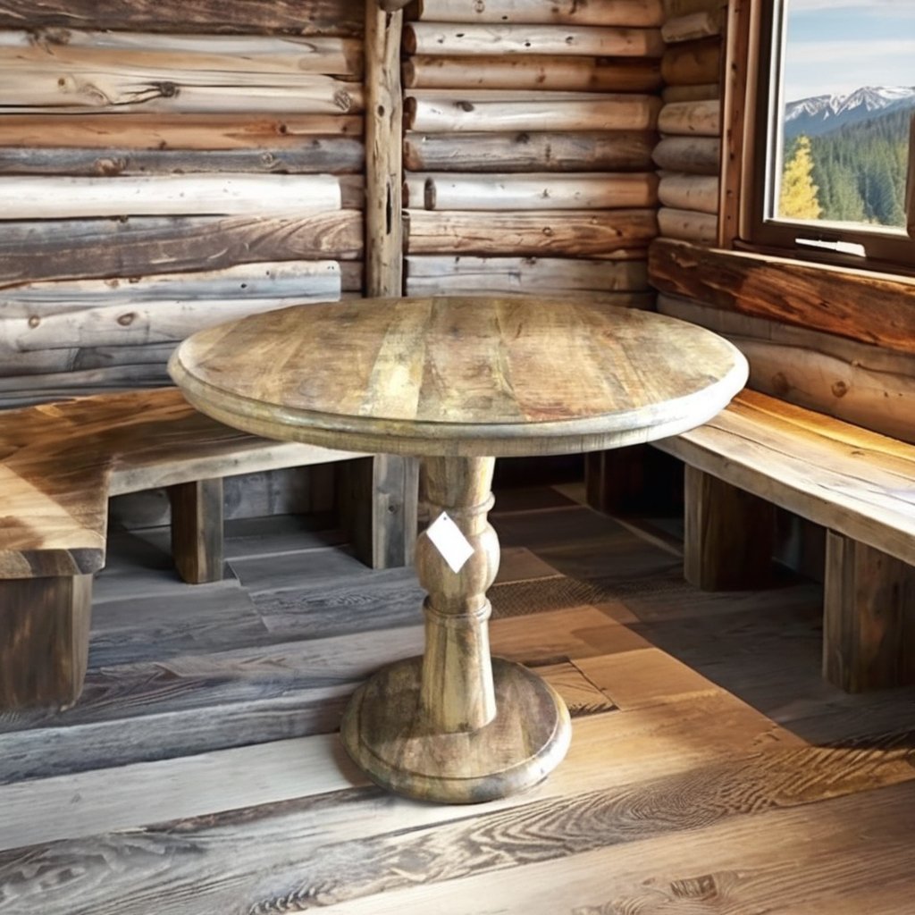 2024 American New Round Dining Table with Newbern Dining Room Living Room Restaurant Furniture for Outdoor Mall Use