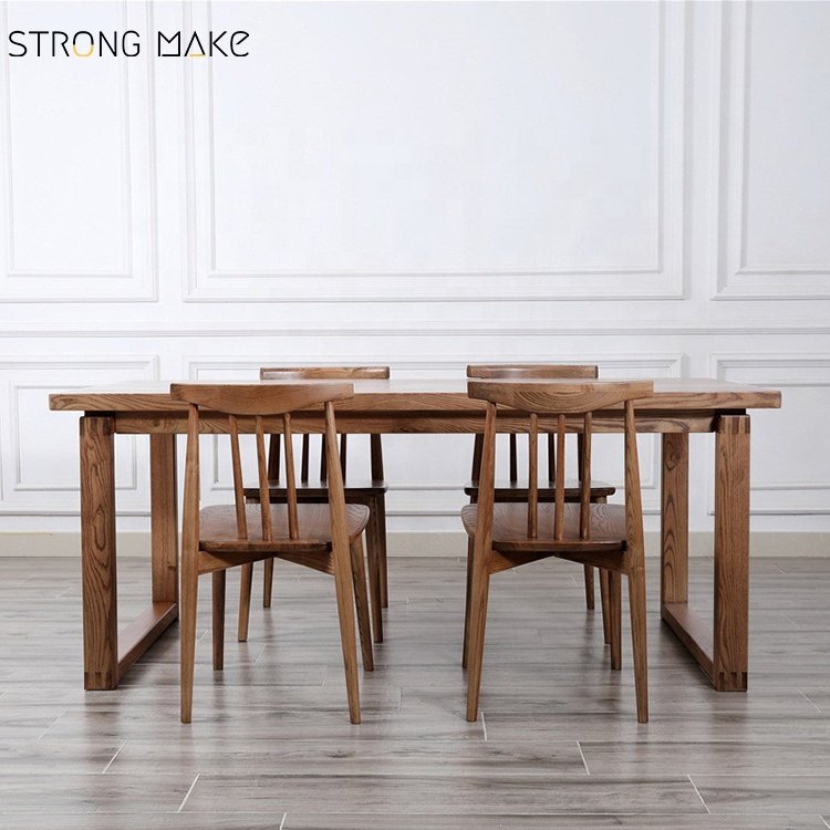 Solid Wood Dinning Table Minimalist Modern Kitchen Indoor Modern Luxury 4 Seater Wooden Dining Table