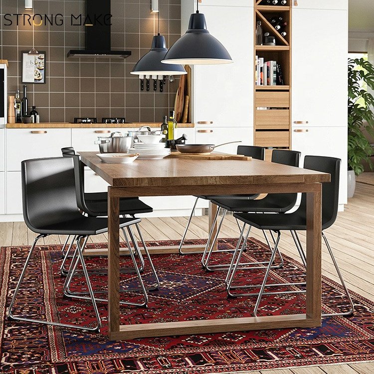 Solid Wood Dinning Table Minimalist Modern Kitchen Indoor Modern Luxury 4 Seater Wooden Dining Table