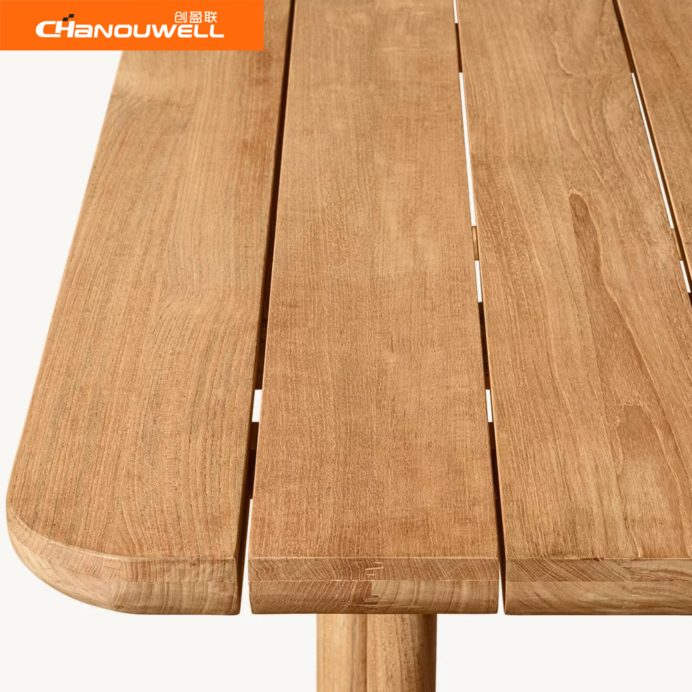 2024 Hot Selling High End Outdoor Solid Teak Wood Table Garden Patio Leisure Style Rectangle Dining Table