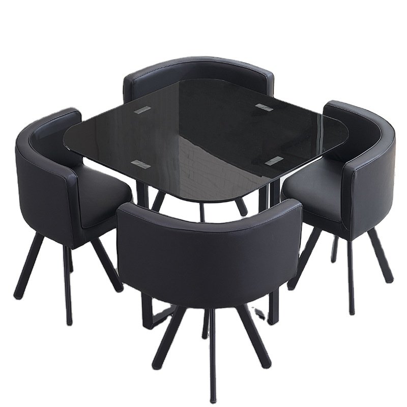 Modern Design Elegant Glass Table And Chrome Legs Dining Room Set Dining Tables For Cafe Shop