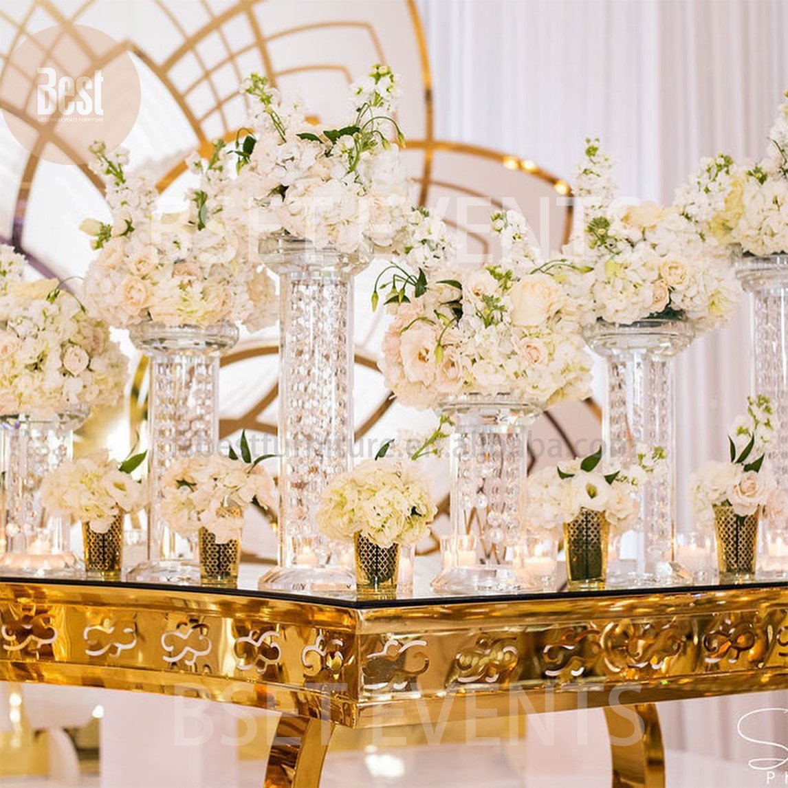 Modern Event Half Moon S Shape Table Round Serpentine Wedding Stainless Steel White Top 1 Piece Luxury Dining Table For Event