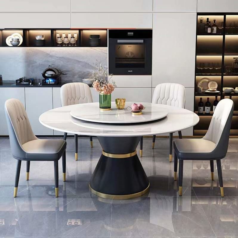 White metal side river stainless steel daining stone marble top accent nordic round metal dining table