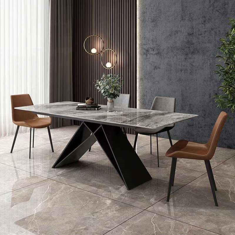 White metal side river stainless steel daining stone marble top accent nordic round metal dining table