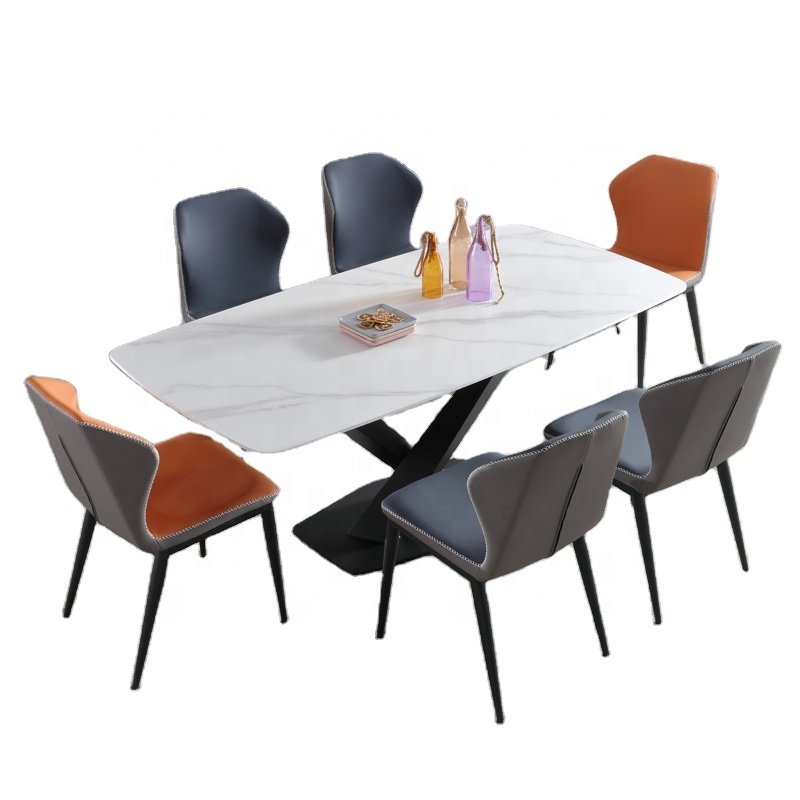 Italy Design Banquet Concrete Stone Top Commercial Rectangle Marble Dining Table Set 10 seater dining table decoration