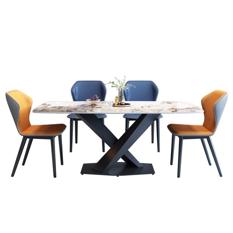 customized Italian minimalist marble dining table modern light luxury rectangular western dining table home dining table