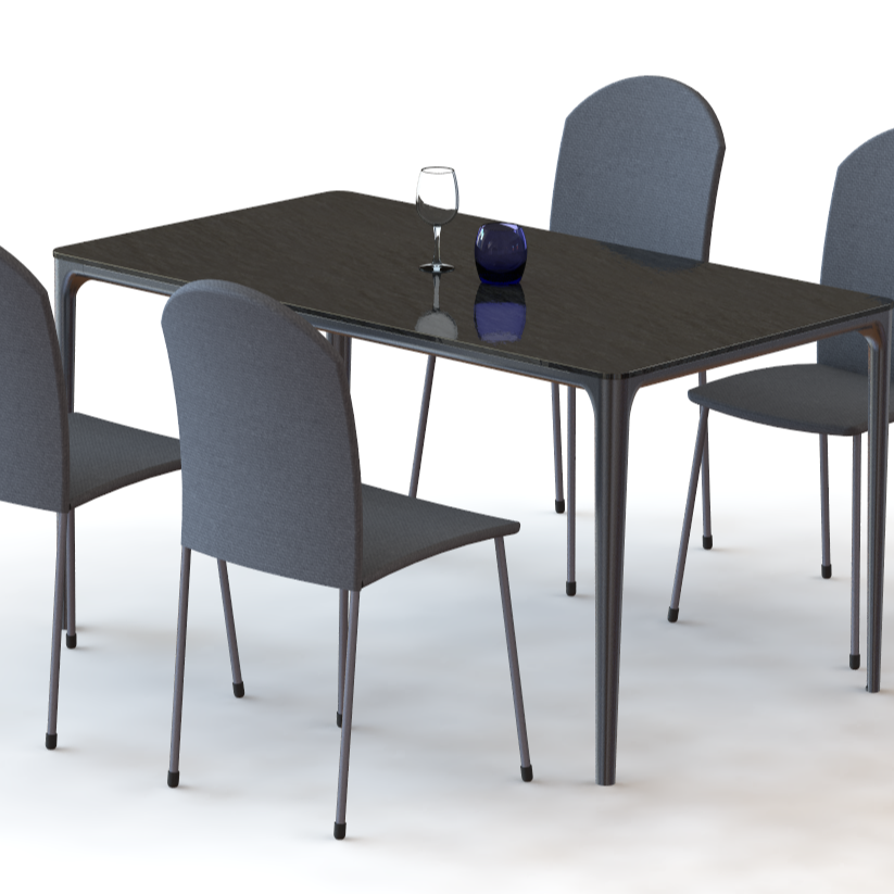 Rectangular Luxury Modern Restaurant Family Table Dining Table Marble Slate Medium Density Fiberboard Wooden Home Furniture