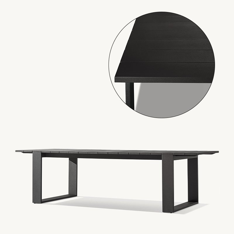 villa backyard dining table set metal outdoor dining table and chair hotel patio black aluminum outdoor dining set