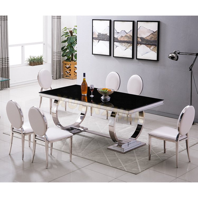 modern sliver stainless steel frame marble top dining room furniture marble dining table luxury dining tables
