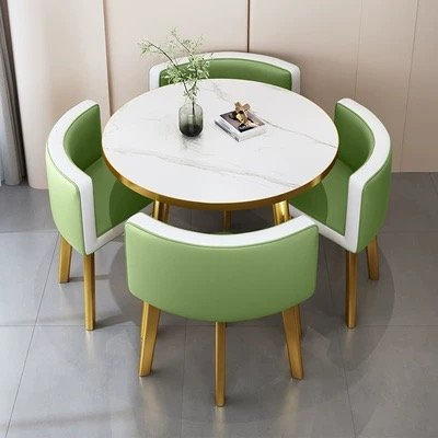 Convertible Family Restaurant Furniture Set 1 Table and 4 Chairs for Apartment or Hotel Lobby Dining Table Set Home Furniture
