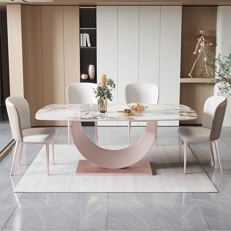 Modern Light Luxury Slate Dining Table Set for Home Kitchen Hotel Entry Warehouse Workshop Laundry