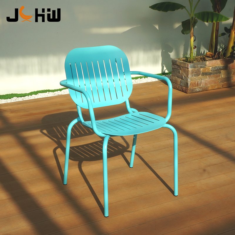 Manufactory direct modern aluminum metal outdoor dining table and chair commerical patio furniture table