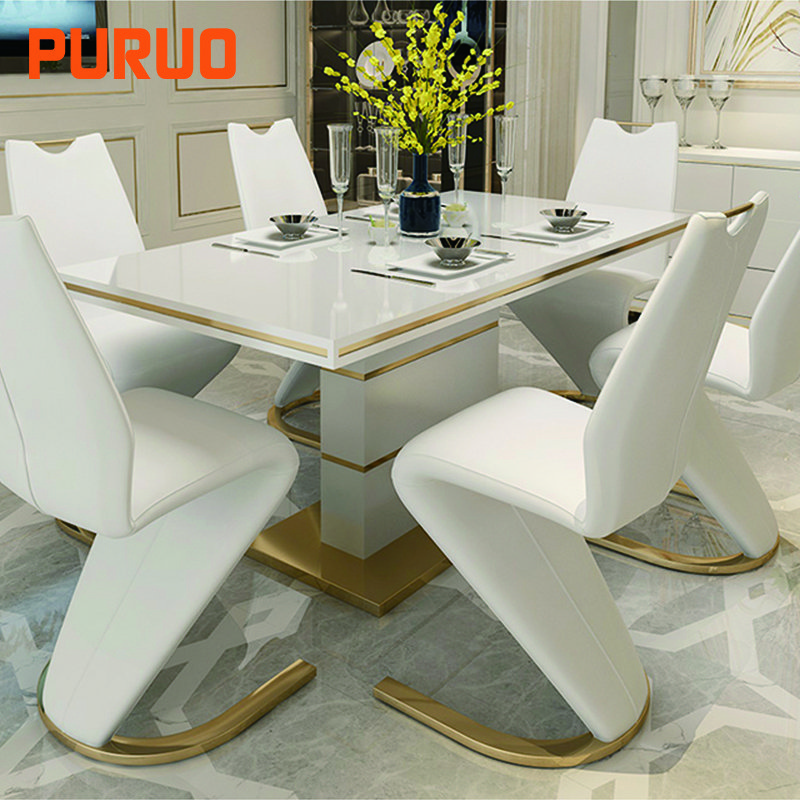 Modern dining table and chair combination home modern minimalist rectangular dining table light luxury apartment dining table