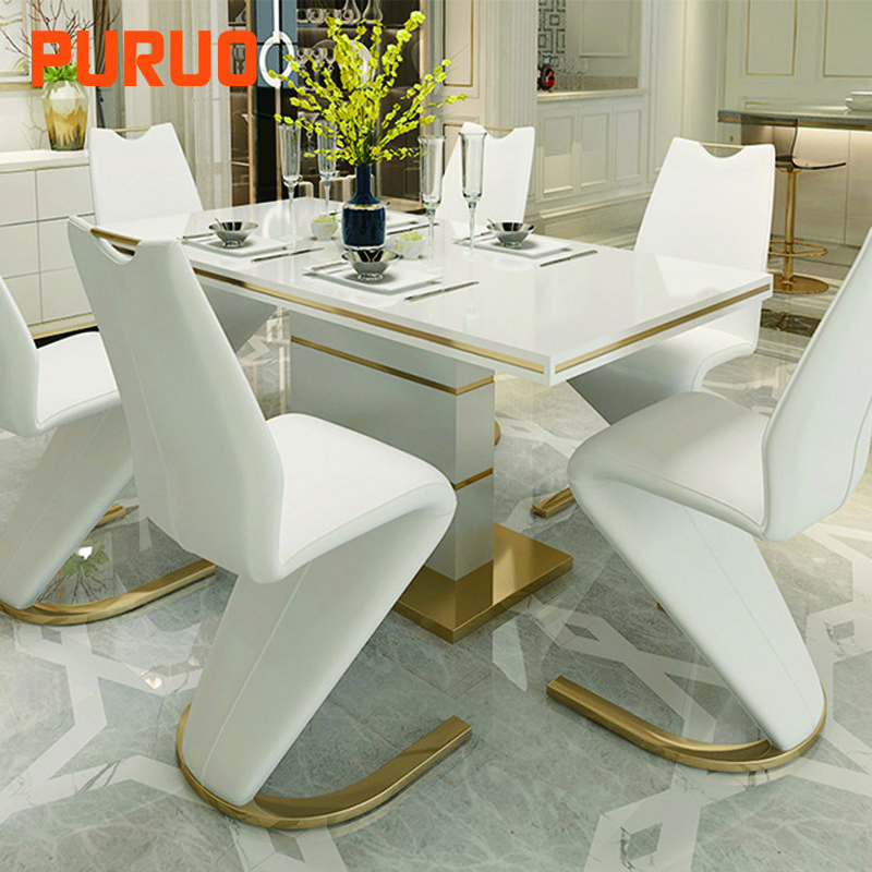 Modern dining table and chair combination home modern minimalist rectangular dining table light luxury apartment dining table