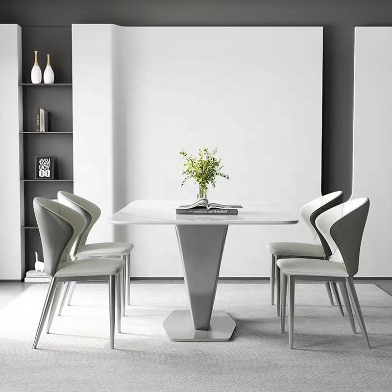 Italian light luxury imported light rock plate table modern household small apartment type minimalist rectangular meal table