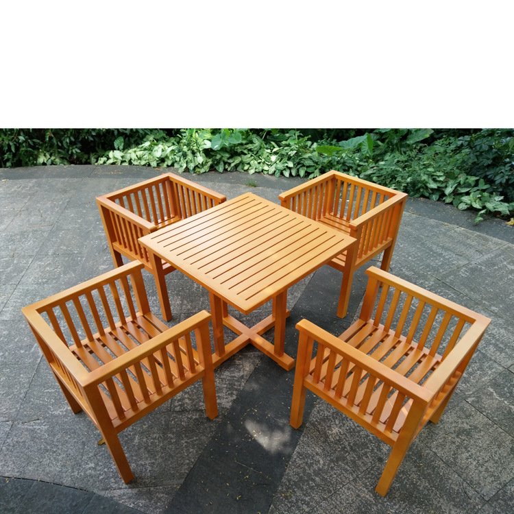 Hot sale garden patio furniture outdoor wooden dining table and chairs with wooden sofa